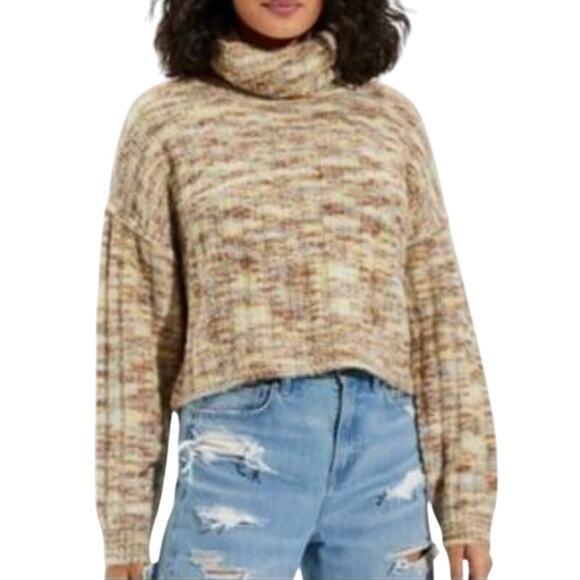 (XS) $60 American Eagle American Eagle Womens Boucle Turtleneck Cropped Sweater - Picture 1 of 5
